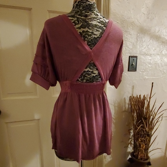 Free People mauve top with cutout back, size S - Picture 4 of 4